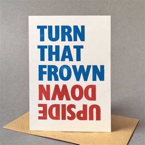 Greeting Card - Turn That Frown Upside Down - Etsy
