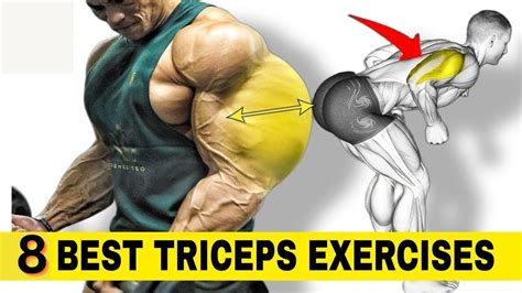 8 Tricep Exercises For Bigger Arms Triceps Workout At Gym Bigger Triceps Exercises Tricep