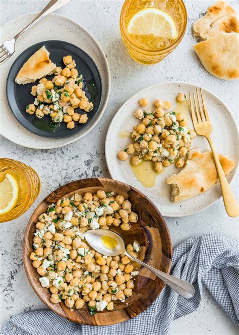 Chickpea Salad with Lemon Vinaigrette and Feta | Striped Spatula