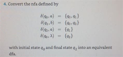 Solved 4 Convert The Nfa Defined By Chegg