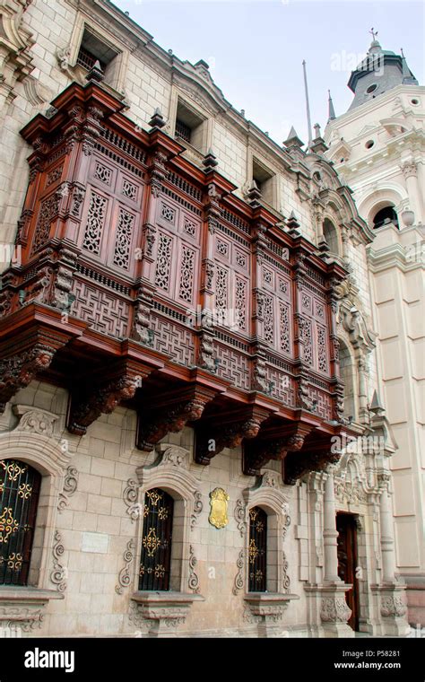 Archbishop S Palace On Plaza Mayor In Lima Peru It Is The Residence