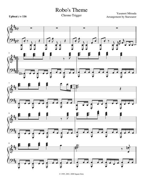 Chrono Trigger - 32 "Robo's Theme" Sheet music for Piano (Solo ...