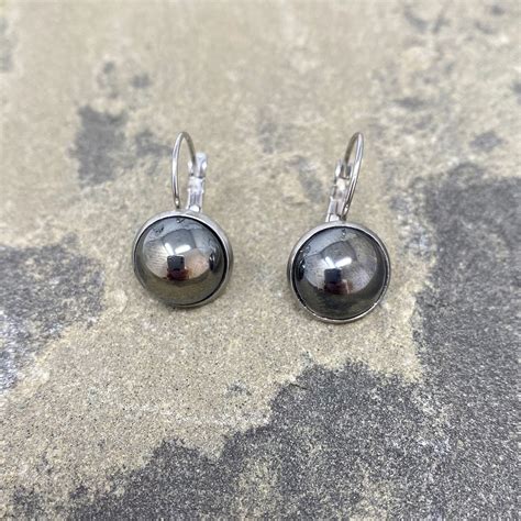 Hematite Dangle Earrings Silver Drop Earrings E809 S Dh Etsy