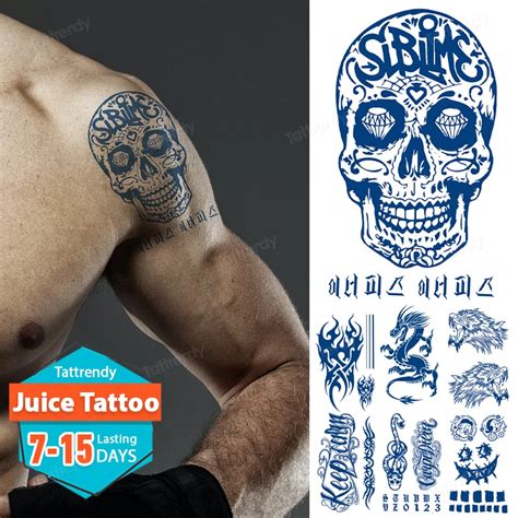 Crânio totem tribal tatuagem temporária adesivos à prova dwaterproof