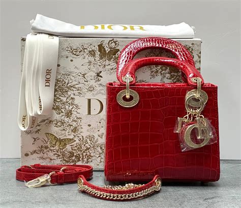 Сумка Lady Dior mini crocodile Red купить в Спб Мск Москве Санкт-Петербурге
