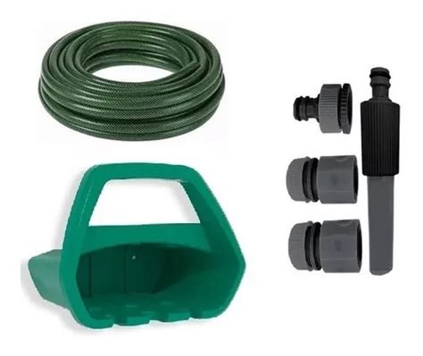 Manguera Mallada De Riego 1 2 X 15 Mts Kit Jardin Enrollador