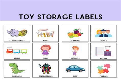 Kids Toy Room Organization Labels Graphic by BonaDesigns · Creative Fabrica