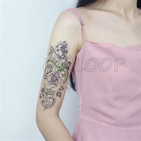 Tattoo Sticker Chinese Ink Plum Flower New Waterproof Temporary Lovely Plant Element Body Art