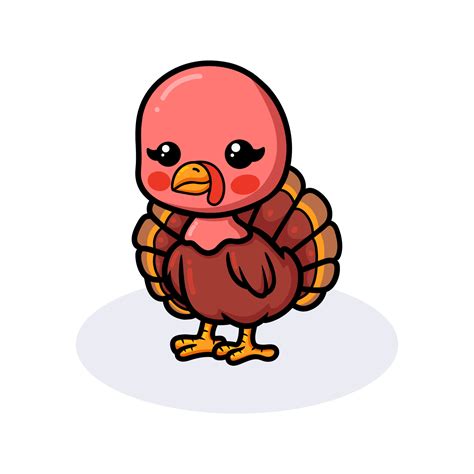 Cute baby turkey cartoon standing 10382160 Vector Art at Vecteezy