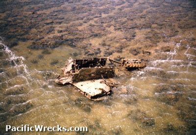 Pacific Wrecks Aerial View Of P E Warhawk In Shallow Water