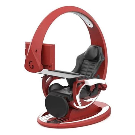 Ingrem OrionX Ergonomic All In One Computer Seat Gaming Pod Red Black