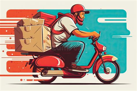 Package Transport Delivery Generative Ai Stock Illustration