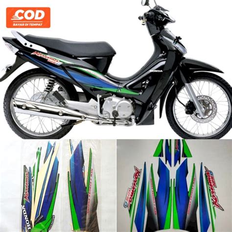 Striping Stiker Polet Honda Karisma D Hitam Hijau Full List