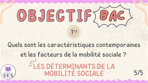 BAC Cours Mobilité Sociale Les déterminants de la MS YouTube