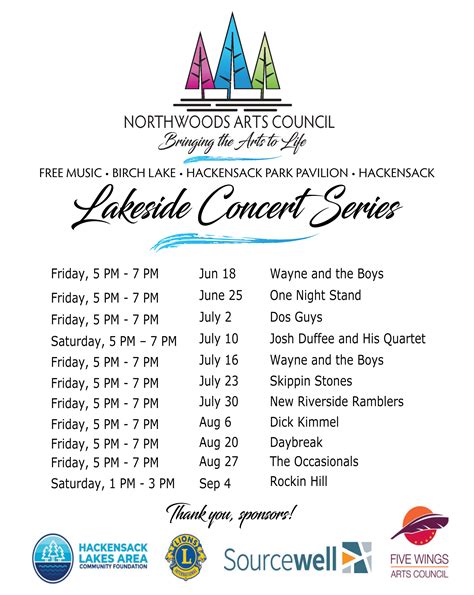 Lakeside Concert Series Northwoods Arts Council