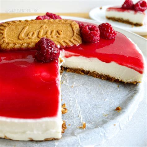 Cheesecake spéculoos et framboises sans cuisson Sainplement Healthy