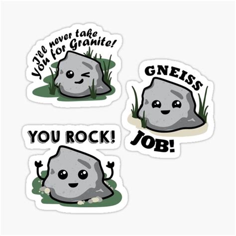 Rock Puns Set Sticker For Sale By Lareinaraygin Redbubble