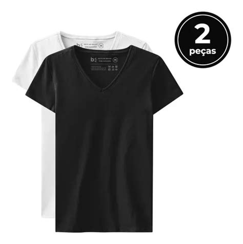 Kit Camisetas Feminina Babylook Gola V Basicamente Mercadolivre