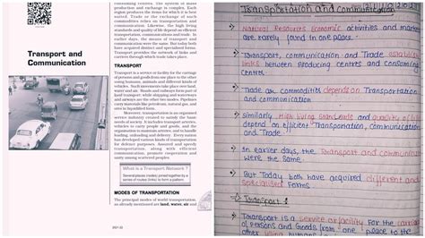 Class Geography Ncert Notes Chapter Transport And Communication