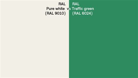 Ral Pure White Vs Traffic Green Side By Side Comparison