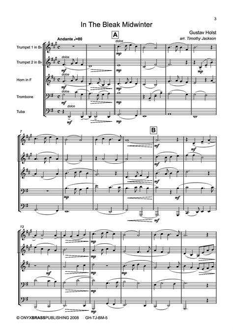 In The Bleak Midwinter By Gustav Holst Arr Timothy Jackson Download