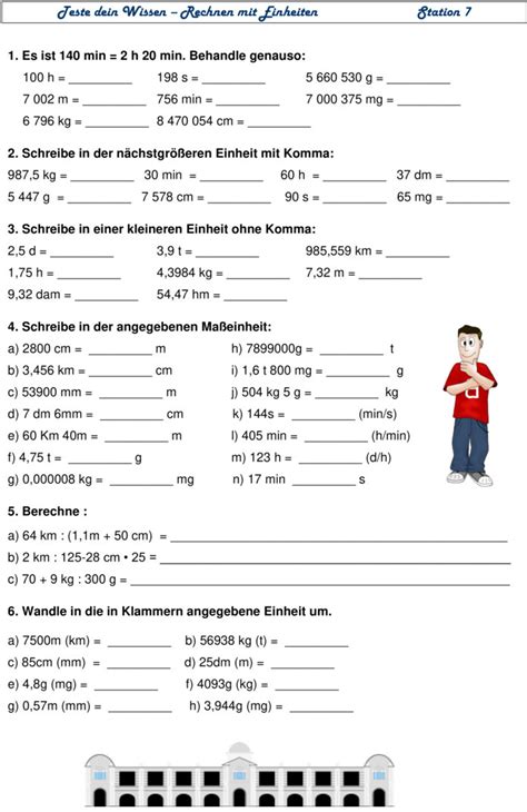 Übungsblatt zu Größen und Maßeinheiten