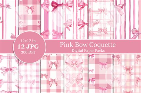 Pink Bow Coquette Digital Paper Pattern Graphic By Nam Tiwa · Creative