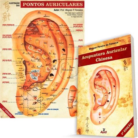 Mapa Auriculoterapia E Livro Acupuntura Auricular Chinesa Em Promo O