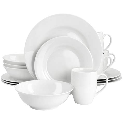 Gibson Home White Cloud Fine Ceramic 16 Piece Dinnerware Set White