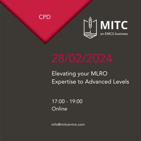 mitc mlro compliance riskmanagement cpd professionaldevelopment