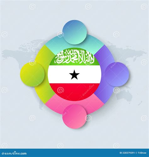 Somaliland Flag With Infographic Design Isolated On World Map Stock