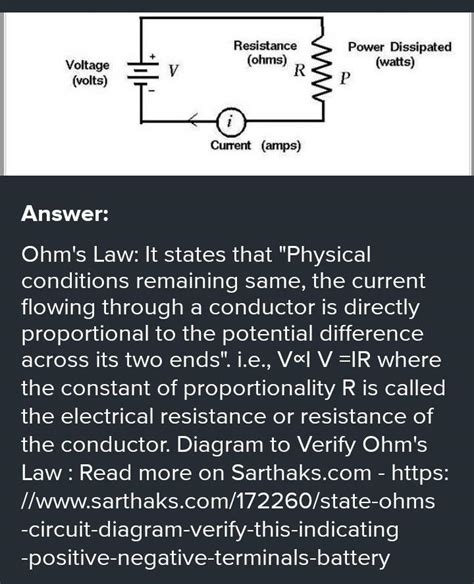 Draw A Circuit Diagram To Verify Ohm S Law Circuit Diagram