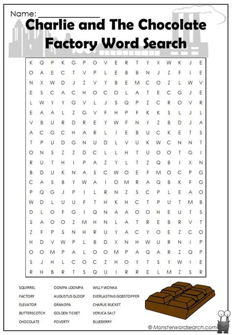 Check Out This Fun Free Charlie And The Chocolate Factory Word Search