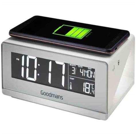 Goodmans Alarm Clock With Qi Wireless Charging HY 96604 For Sale Online