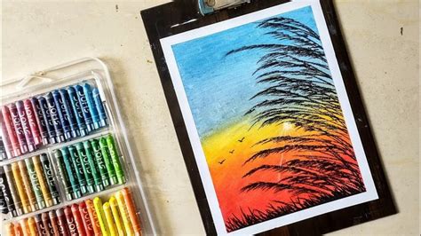 Sunset Drawing With Oil Pastel Oil Pastel Drawing Easy Oil Pastel