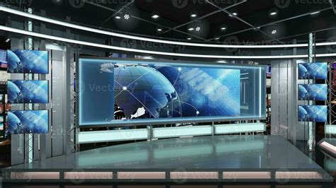 Virtual Tv Studio Set Green Screen Background D Rendering