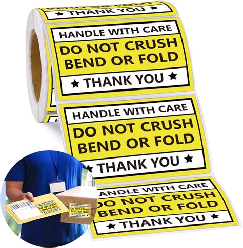 Handle With Care Do Not Bend Thank You Shipping Stickers Labels 1 X3 1000 Per