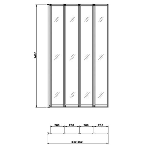 Verona Aquaglass Folding Bath Screen Be611636 3mm Clearchrome