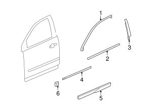 Gm Front Passenger Side Door Window Upper Reveal Molding