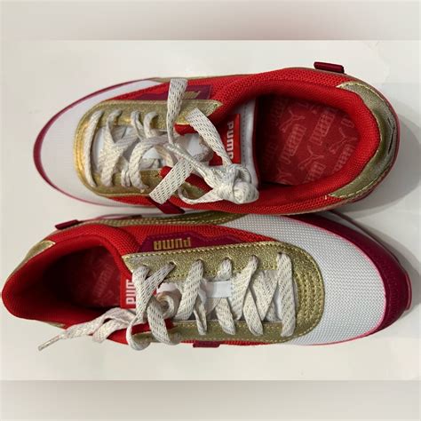 Puma Red White And Gold Sneakers Gem