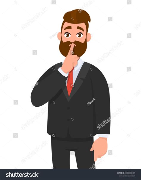 Business Man Asking Silence Please Keep Stock Vector (Royalty Free ...