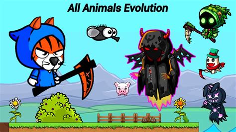 All Animals Evolution And Tiger Reaper (EvoWorld.io) Enemies - YouTube
