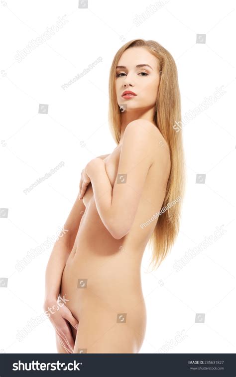 Nude Woman Covering Her Intimate Places Stock Photo 235631827