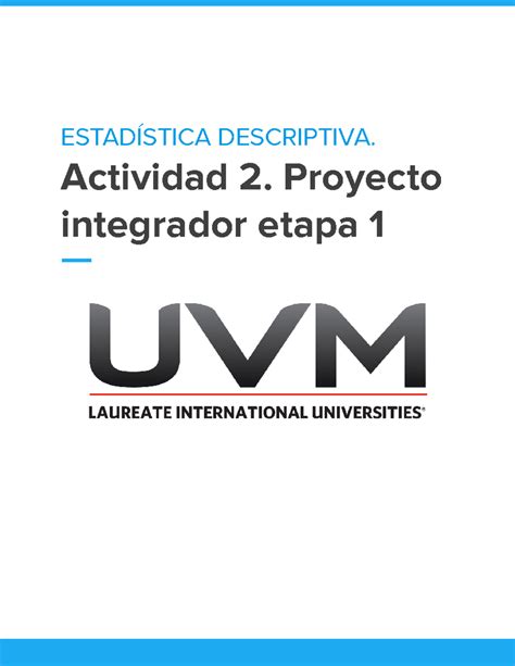 Estad Stica Descriptiva Actividad Proyecto Integrador Etapa