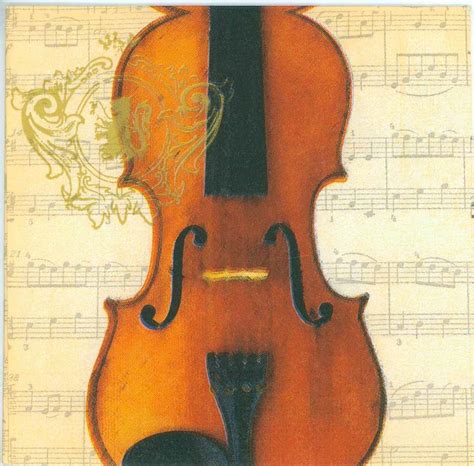 Decoupage Paper Napkins Of Violin Sheet Music