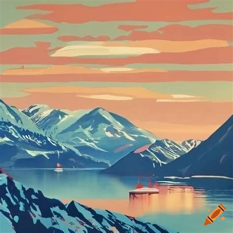 Vintage Travel Poster Artwork For Sterb Fjellstove On Craiyon