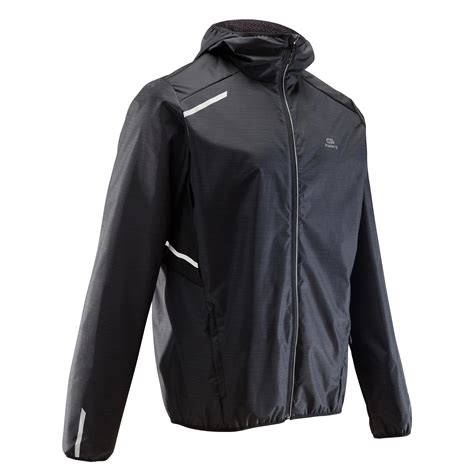 Cortavientos Chaqueta Running Kalenji Run Rain Hombre Negro Cremallera