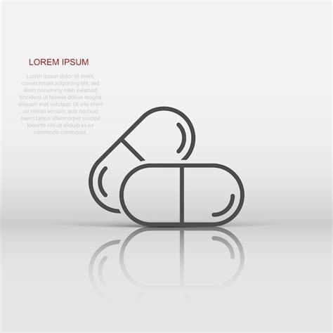 Premium Vector Pill Capsule Icon In Flat Style Drugs Vector