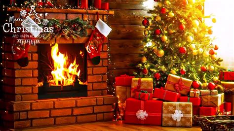 Instrumental Christmas Music With Fireplace 🎁 Relaxing Christmas Carols