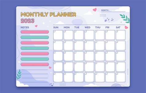 Monthly Planner Template 16008569 Vector Art at Vecteezy